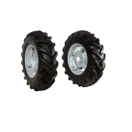 Pair of 6.5/80-12" tyred wheels with adjustable disc NIBBI MAK walking tractor | Newgardenstore.eu