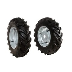 Pair of 6.5/80-15" tyred wheels with adjustable disc NIBBI MAK walking tractor | Newgardenstore.eu