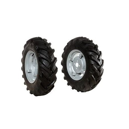 Pair of 6.5/80-15" tyred wheels with adjustable disc NIBBI MAK walking tractor | Newgardenstore.eu