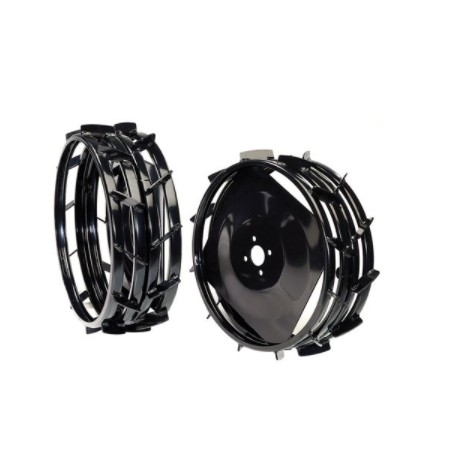 Coppia ruote metalliche diametro 410mm anello allargamento trinciasarmenti NIBBI
