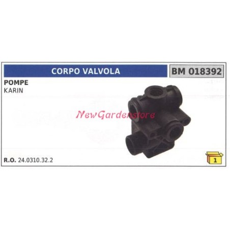 Corps de valve UNIVERSEL pompe Bertolini KARIN 018392 | Newgardenstore.eu