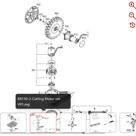 Schrauben-Unterlegscheiben-Baugruppe 59000130 FÜR ORIGINAL KRESS ROBOTER
