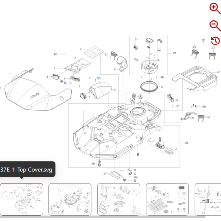 Staffa sensore ultrasonico sinistro 59002596 PER ROBOT ORIGINALE KRESS | Newgardenstore.eu