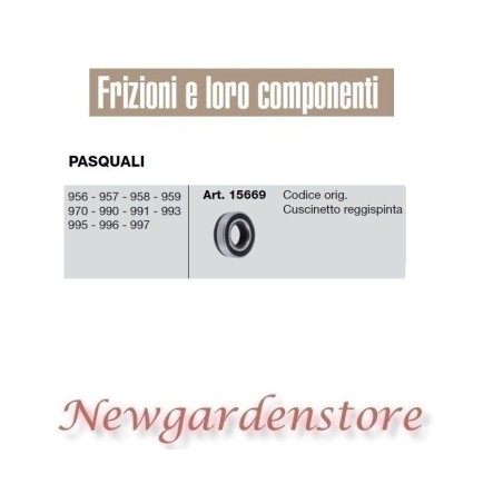 Cuscinetto reggispinta 15669 motocoltivatore PASQUALI 956 957 958 959 970 990 | Newgardenstore.eu