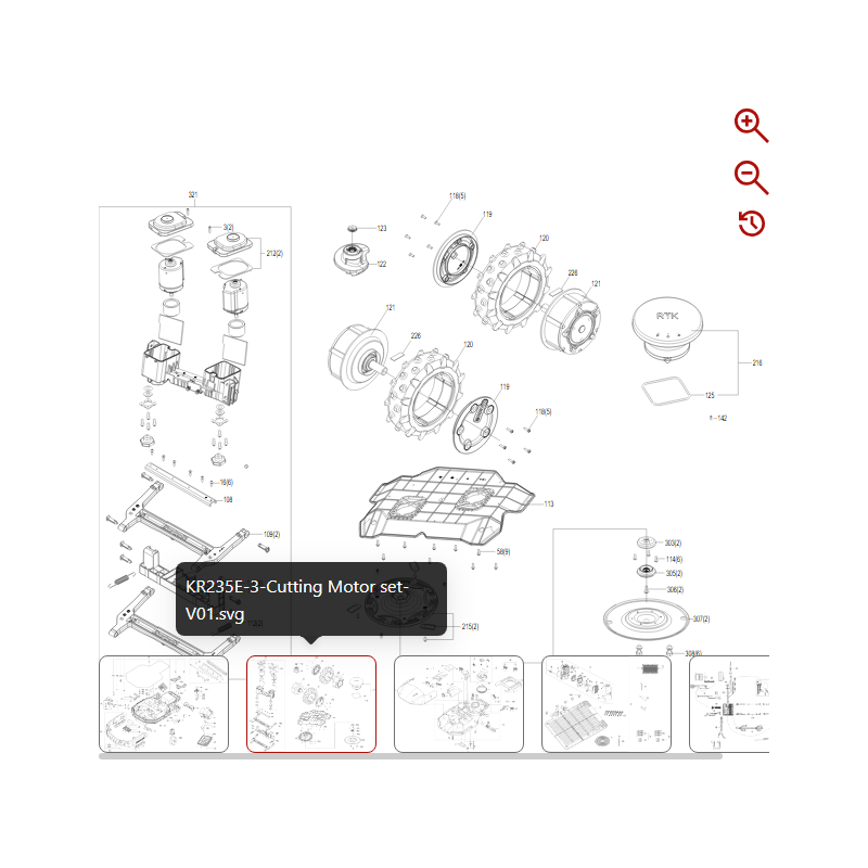 Conjunto de motor de corte 59008020 PARA ROBOT KRESS ORIGINAL