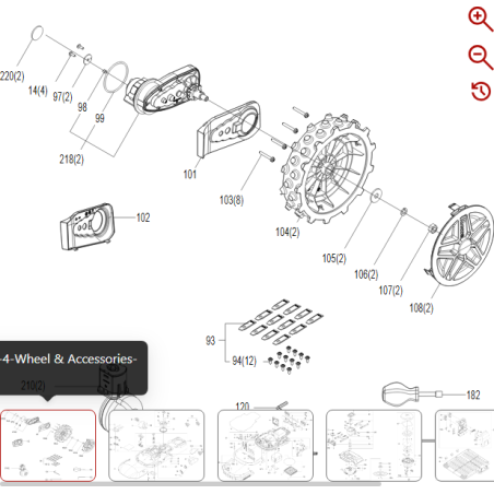 Conjunto de caja de cambios (incluido motor) 59007197 PARA ROBOT KRESS ORIGINAL | Newgardenstore.eu