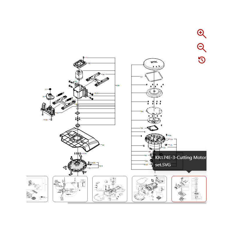 Gruppo motore di taglio 59003709 PER ROBOT ORIGINALE KRESS