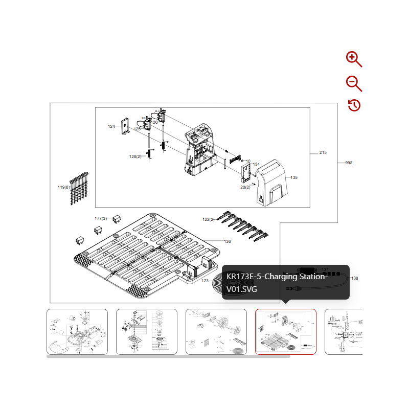 Charging station turret assembly 59003731 FOR ORIGINAL KRESS ROBOT