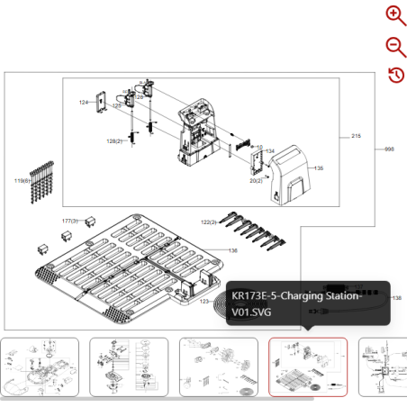 Charging station turret assembly 59003731 FOR ORIGINAL KRESS ROBOT | Newgardenstore.eu