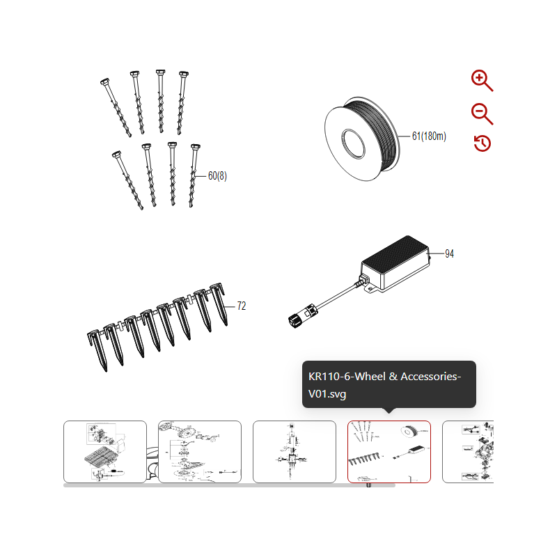 Câble périphérique (180 m) 59000215 POUR ROBOT KRESS ORIGINAL