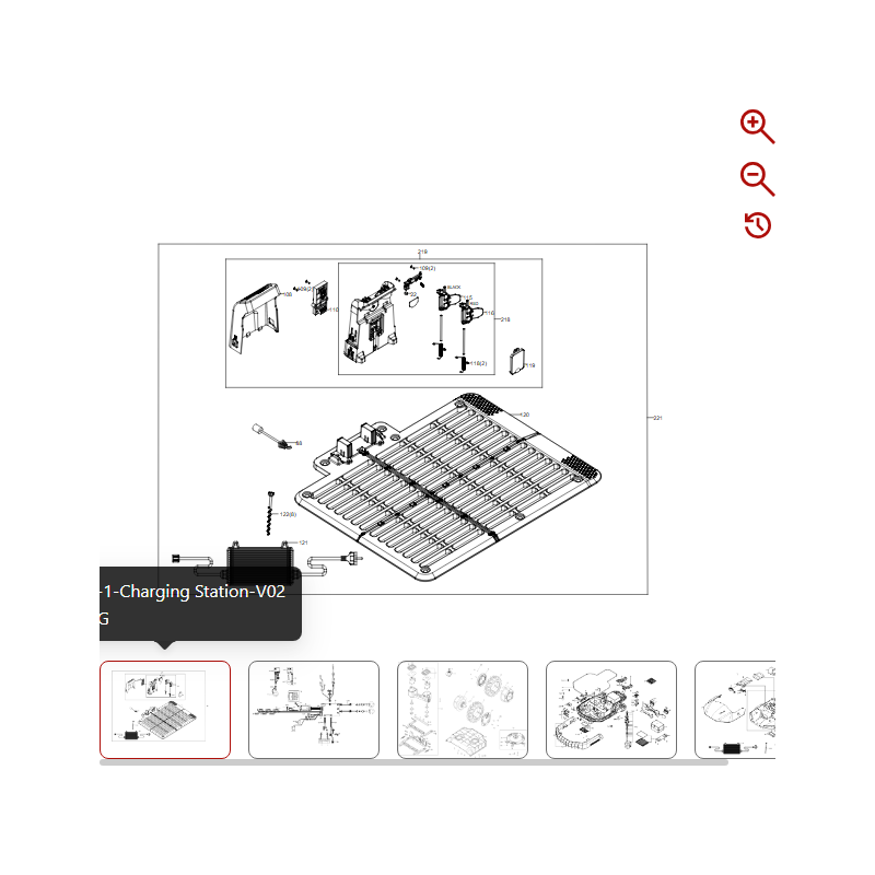 Ensemble station de charge (sans base) 59002627 POUR ROBOT KRESS ORIGINAL