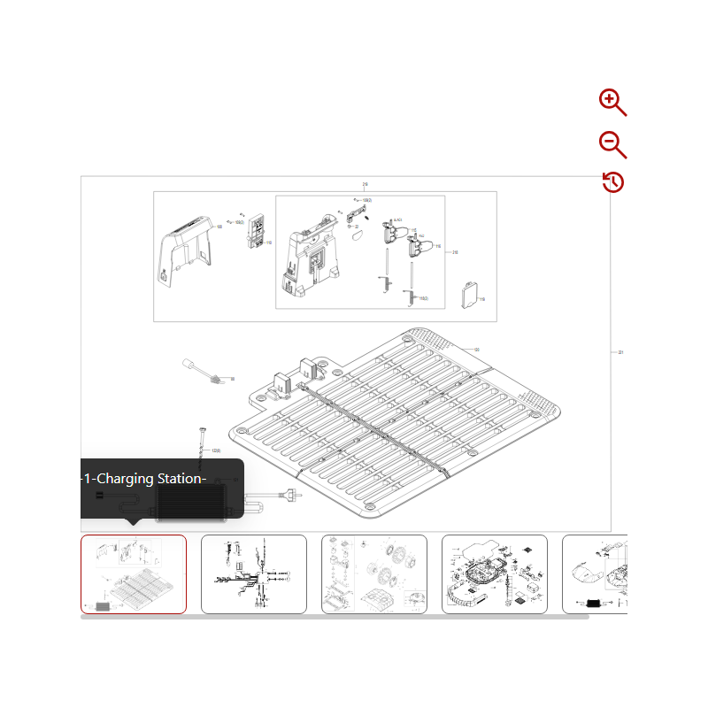 Gruppo stazione di ricarica (senza base) 59002633 PER ROBOT ORIGINALE KRESS