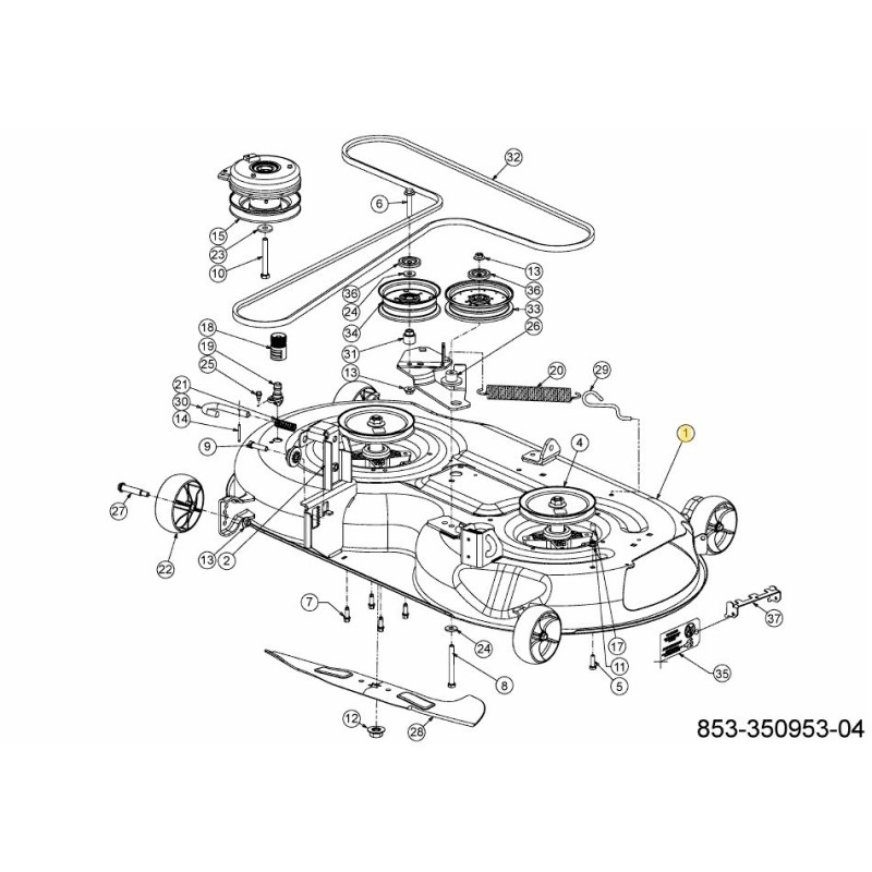 Piatto taglio trattorino rasaerba XZ2117I ORIGINALE MTD CUB CADET 603-05396-CY