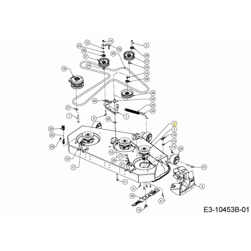 Plateau de coupe pour tracteur tondeuse XZ5L137, pièce d'origine MTD Cub Cadet 603-07200637