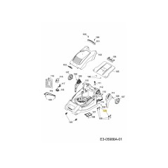 Rear support shell, black 4605313 ORIGINAL MTD