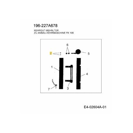 JUEGO DE TORNILLOS BARRA DE GOMA 4AZ-S06 ORIGINAL MTD | Newgardenstore.eu