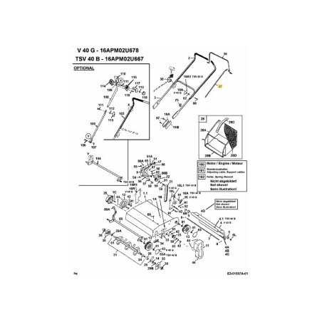 ENGINE BRAKE CABLE 13B GEOTEC 100.022.184 ORIGINAL MTD | Newgardenstore.eu