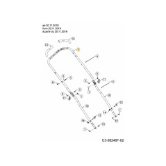 POIGNÉE SUPÉRIEURE 749-08794637 ORIGINALE MTD | Newgardenstore.eu