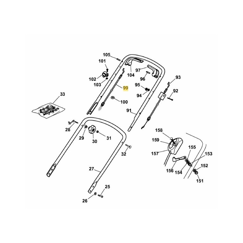 Accionamiento por cable Bowden 6045022 ORIGINAL MTD