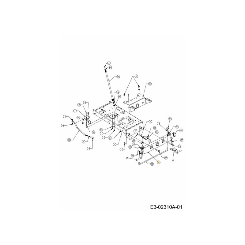 ENSEMBLE D'ESSIEU : BARRE DE PIVOT : ENTRETOISE DE 0,625 683-0002B637 D'ORIGINE MTD