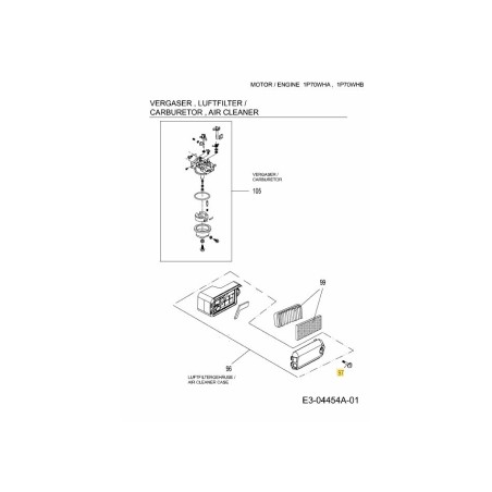 VITE A GALLETTO DEL FILTRO DELL'ARIA 751-10297 ORIGINALE MTD | Newgardenstore.eu