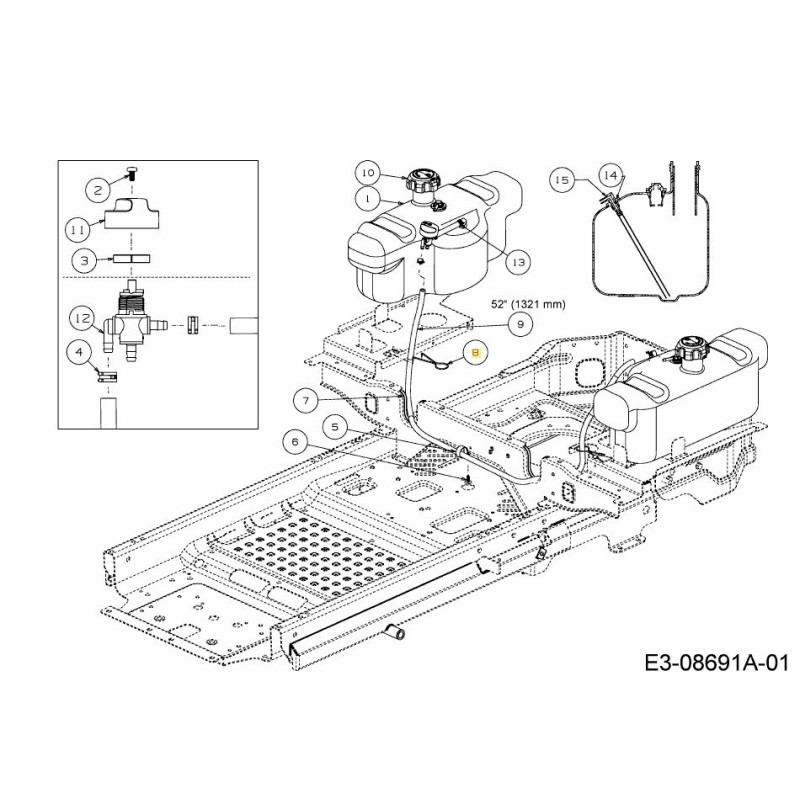 ASTA SERBATOIO SUPPORTO 747-06306 ORIGINALE MTD