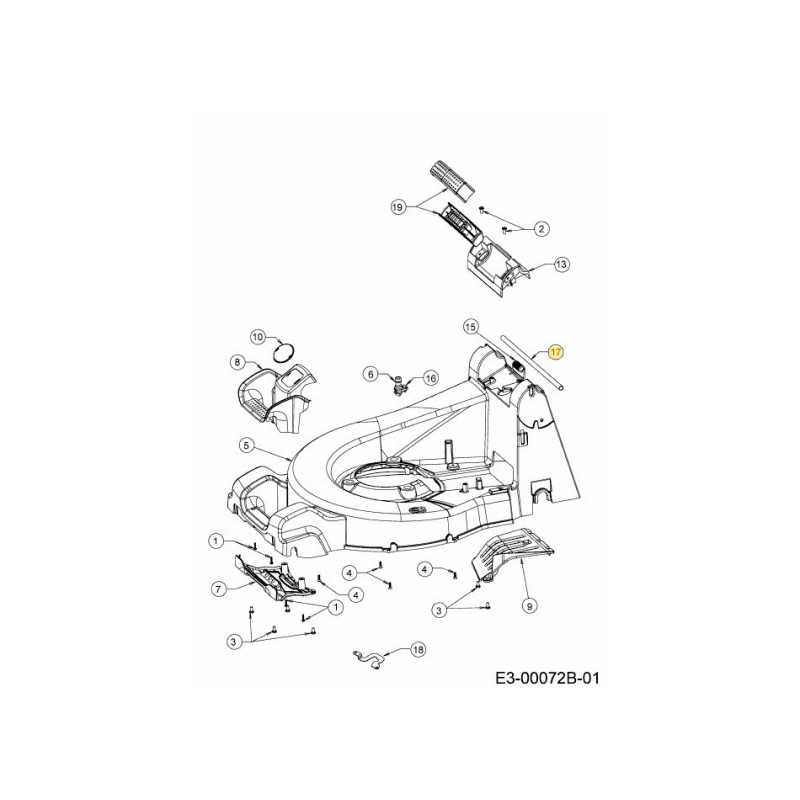 ASTA PERNO RR PORTA 53cm DM 747-06831-Z ORIGINALE MTD