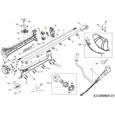 SUPPORTO TUBO CARBURATORE 092.63.897 ORIGINALE MTD | Newgardenstore.eu