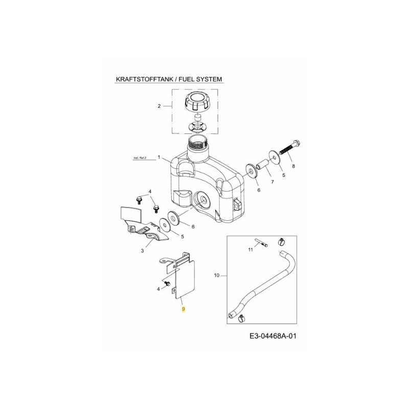SUPPORT CÔTÉ RÉSERVOIR 751-11748 ORIGINAL MTD