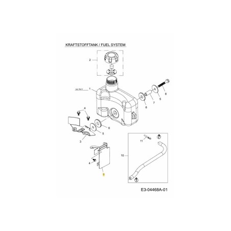 BRACKET, TANK SIDE 751-11748 ORIGINAL MTD | Newgardenstore.eu