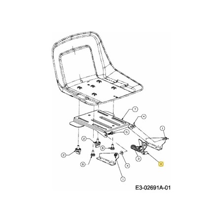 SOPORTE:ELEVADOR:ASIENTO 783-0209D ORIGINAL MTD | Newgardenstore.eu