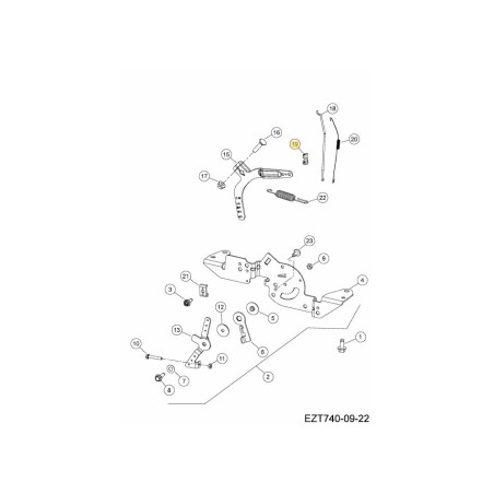 Bague de tringlerie d'accélérateur KH-009538 d'origine MTD | Newgardenstore.eu