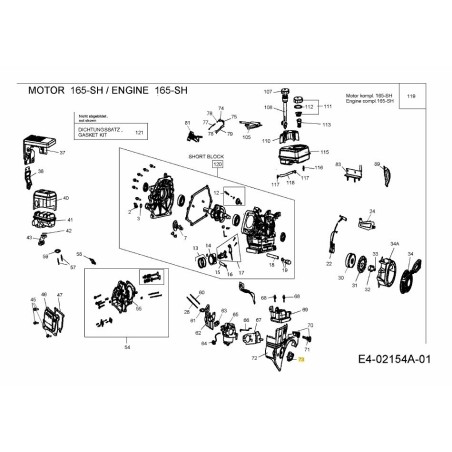 Bouton de starter 751-10636 d'origine MTD | Newgardenstore.eu