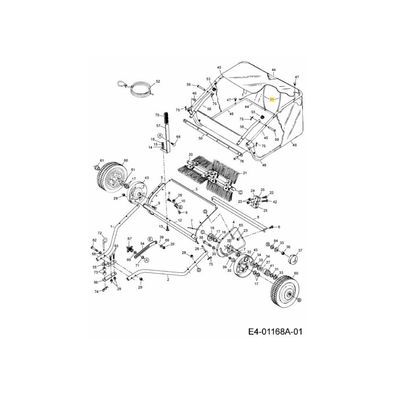VARILLA, SOPORTE DE TOLVA 187x23" AF-43926 ORIGINAL MTD