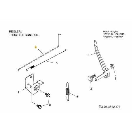 THROTTLE CONTROL ROD 751-11521 ORIGINAL MTD | Newgardenstore.eu