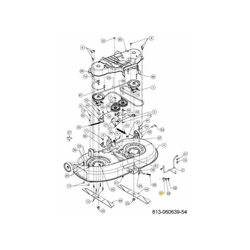COUPE:PIVOT:ÉLÉVATEUR DE PLATEAU 748-06584 ORIGINAL MTD
