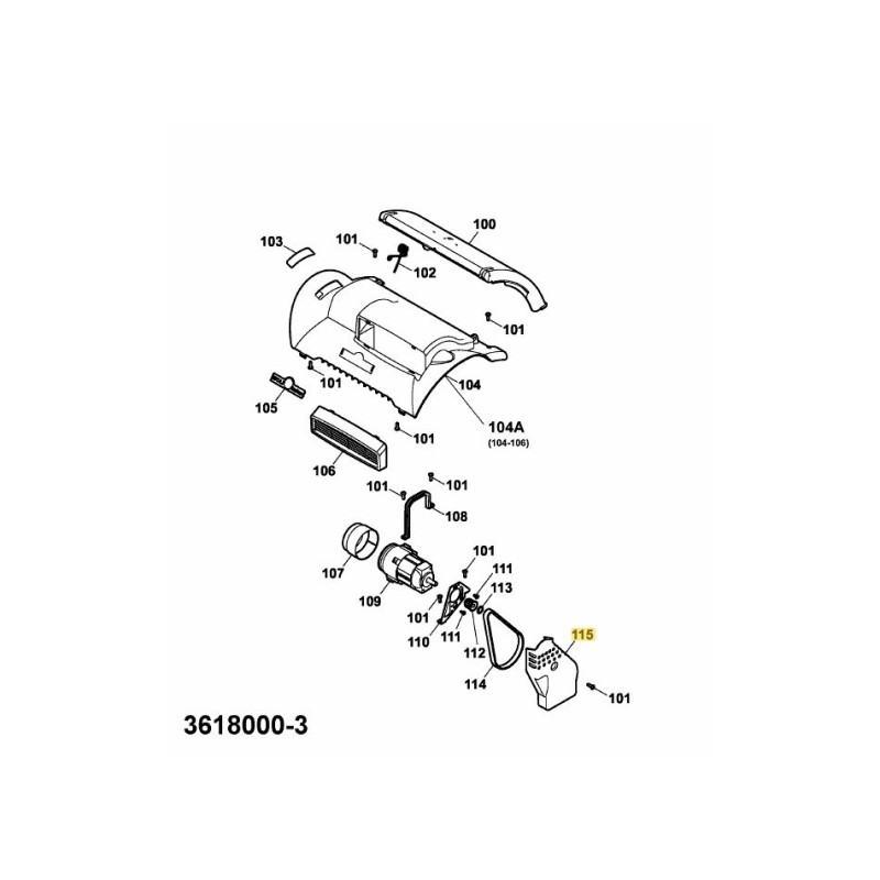 PROTECTION DE COURROIE UV29EV 3618306 ORIGINALE MTD