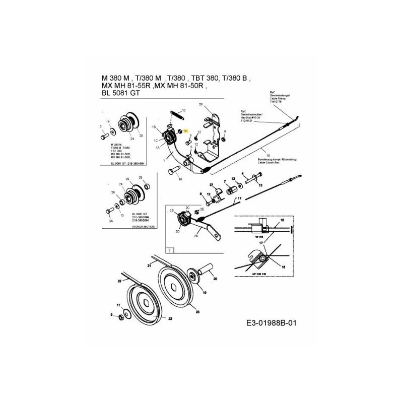 DADO JAMLK 3/8-16 GR5 712-0266A ORIGINALE MTD