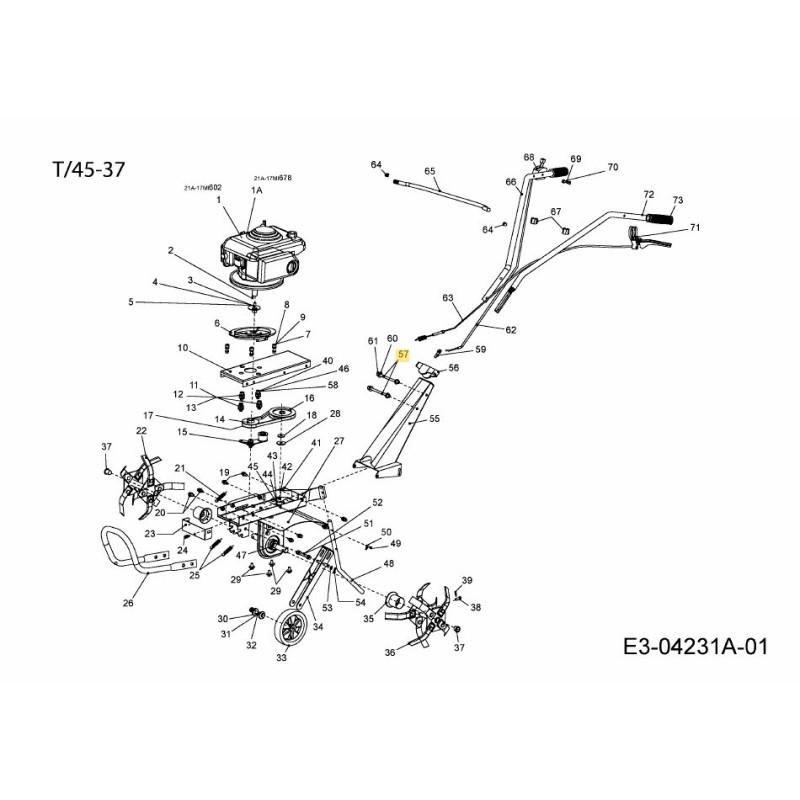 Vis hexagonale M8x125 092.65.051 d'origine MTD