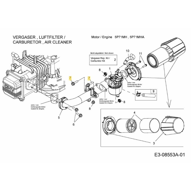 Vis M6x25 710-04919 d'origine MTD
