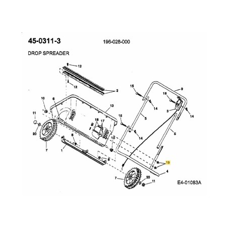 Sechskantmutter 10-32 SEMS PLTD AF-43662 ORIGINAL MTD | Newgardenstore.eu
