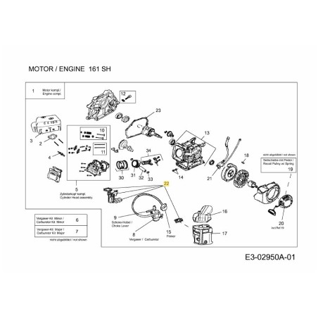Vergaserdichtungssatz 751-10524 Original MTD | Newgardenstore.eu