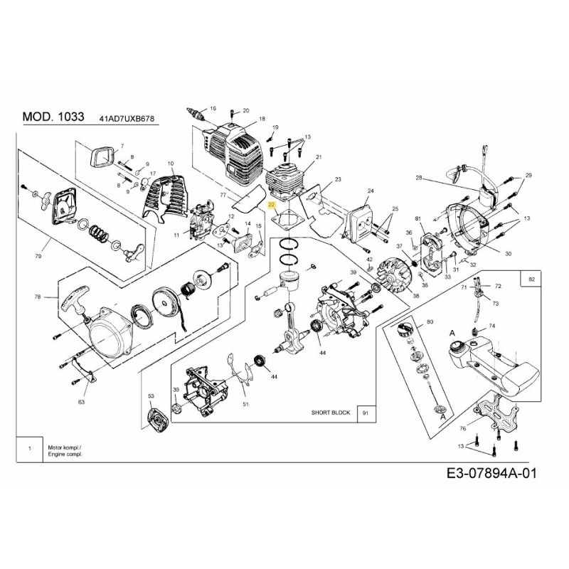 GUARNIZIONE CILINDRO 092.63.050 ORIGINALE MTD