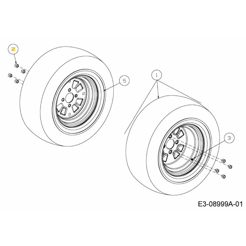 DADO CAVETTO 1/2-20 GRA YLW 712-04311 ORIGINALE MTD