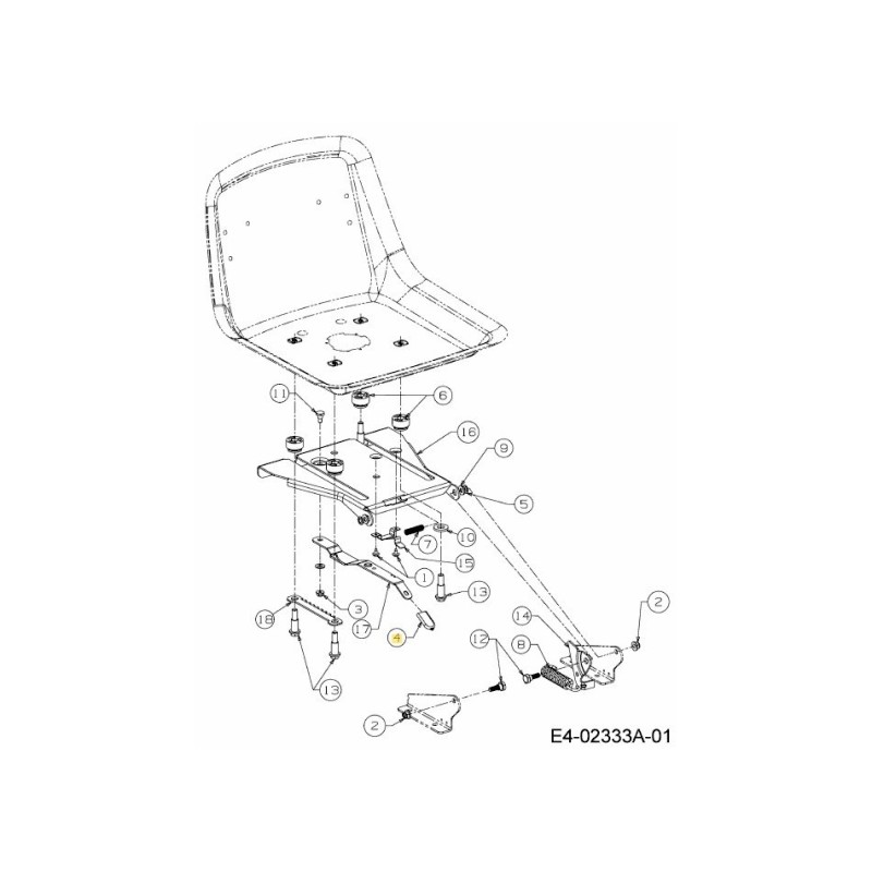GRIP:SEAT:ADJUSTMENT:YELLOW 720-0433 ORIGINAL MTD