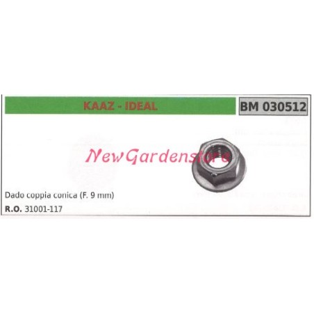 KAAZ écrou d'engrenage conique débroussailleuse 030512 | Newgardenstore.eu