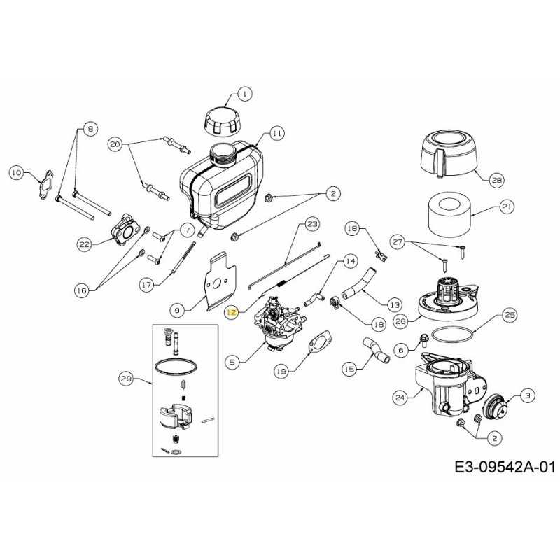 COLLEGAMENTO DELL'ACCELERATORE A MOLLA 732-05411 ORIGINALE MTD