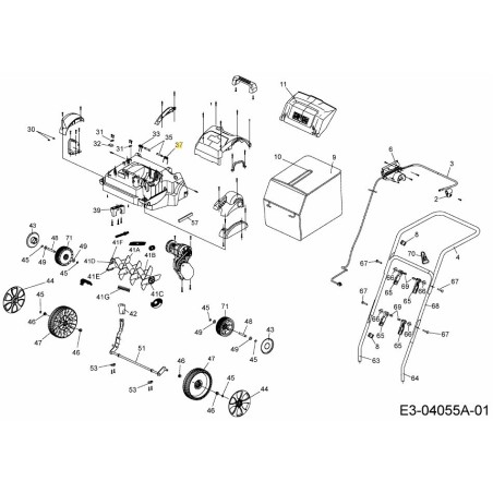 Torsionsfeder links 732-05174 Original montiert | Newgardenstore.eu