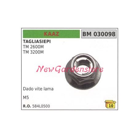 Nut KAAZ blade screw TM 2600M 030098 | Newgardenstore.eu