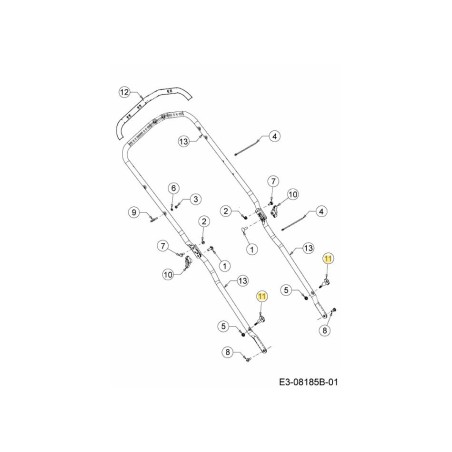 BOUTON : AILETTE : 1/4-20 : 1,80 : ROUGE 720-05074A ORIGINAL MTD | Newgardenstore.eu
